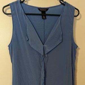 White House Black Market Blue Silk Tank Size Medium